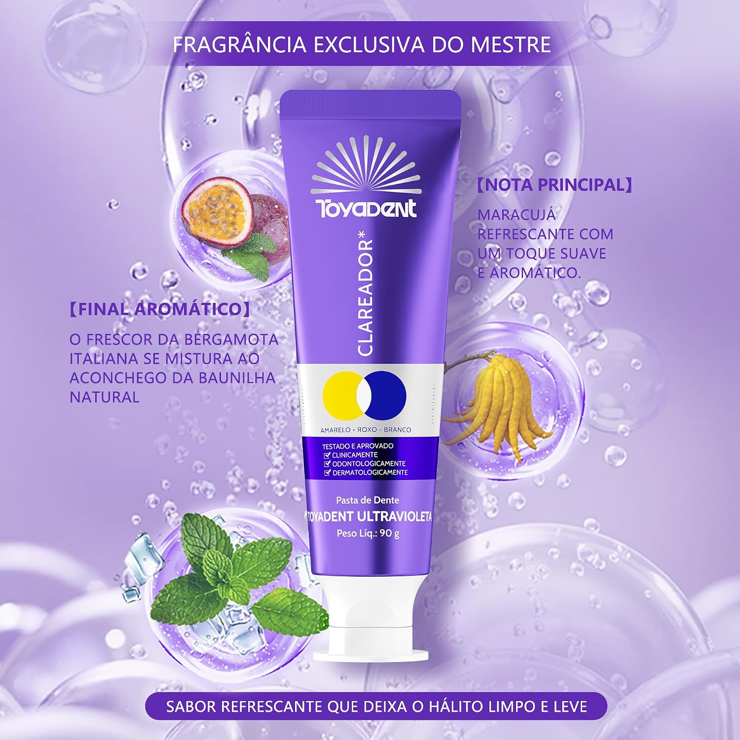 Fragrância de maracujá, bergamota italiana e baunilha
